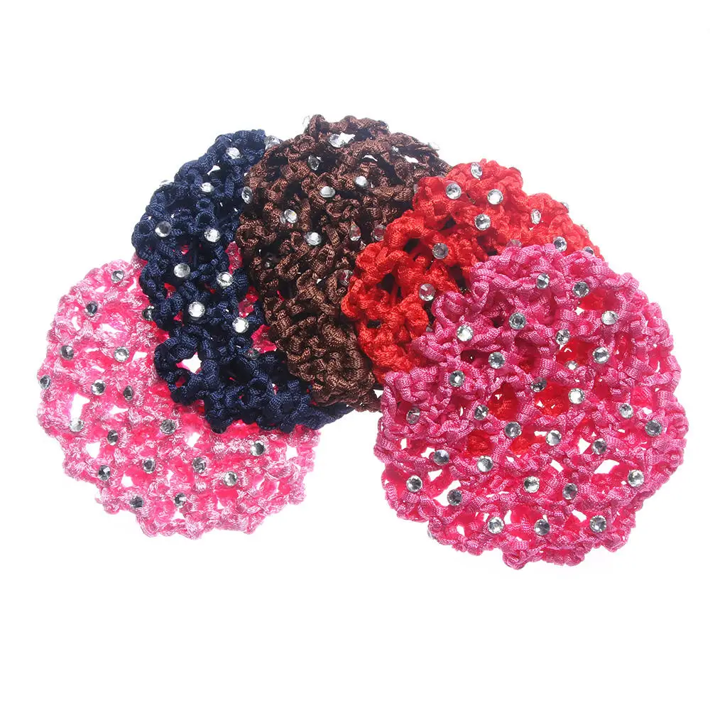 Children\'S Bun Cover Snood Hairnet Hair Net Mesh Hair Accessories Girls Kids Ballet Dance Crochet Decor Flower Shape Headwear