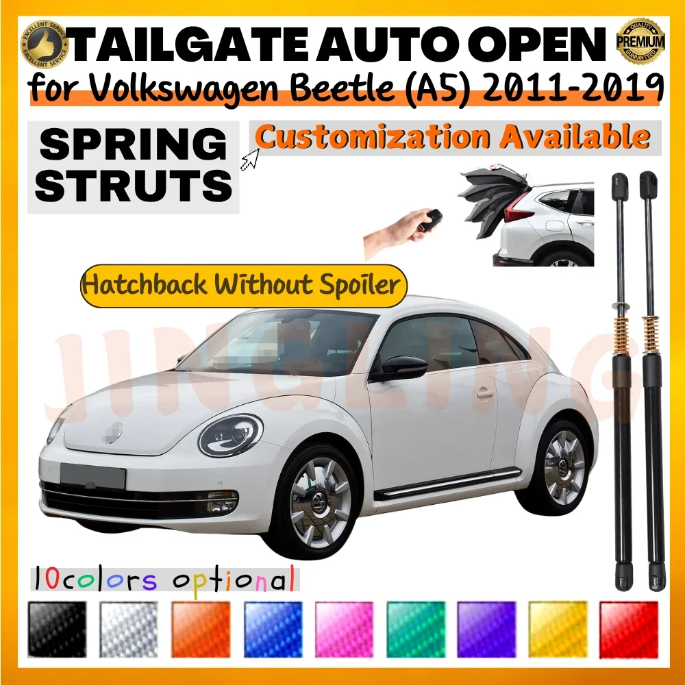 

Qty(2) Trunk Struts with Spring for Volkswagen Beetle (A5) Hatchback W/O Spoiler 2011-2019 Rear Tailgate Boot Lift Support Shock