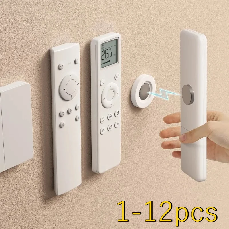6pcs Magnetic Adhesive Remote Control Holder Strong Hold Wall Mounted Non-drill Remote Organizer for Home Office