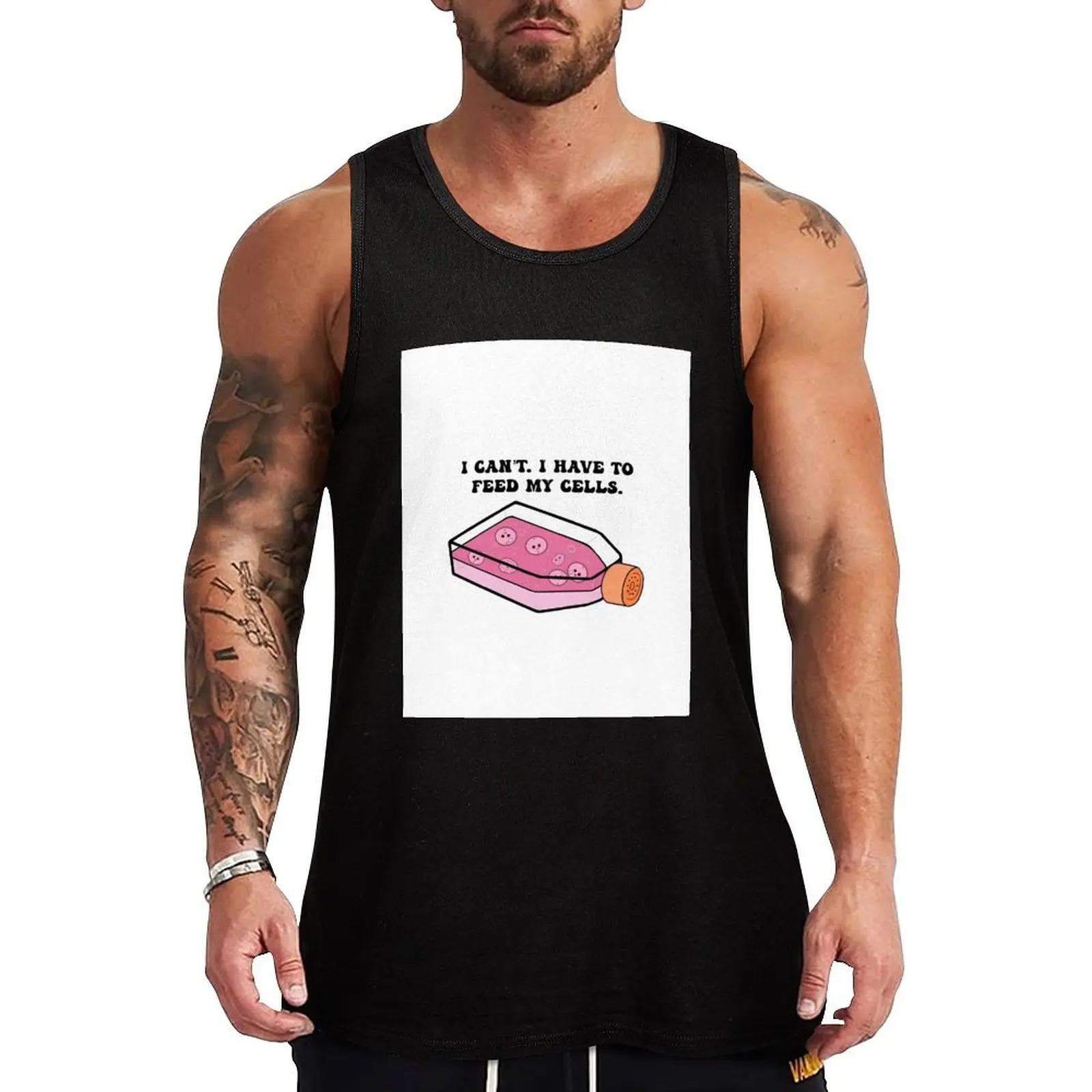 Cell Culture I have to Feed my Cells Tank Top Gym Muscle Tank Top Sleeveless Fitness Athletic Wear