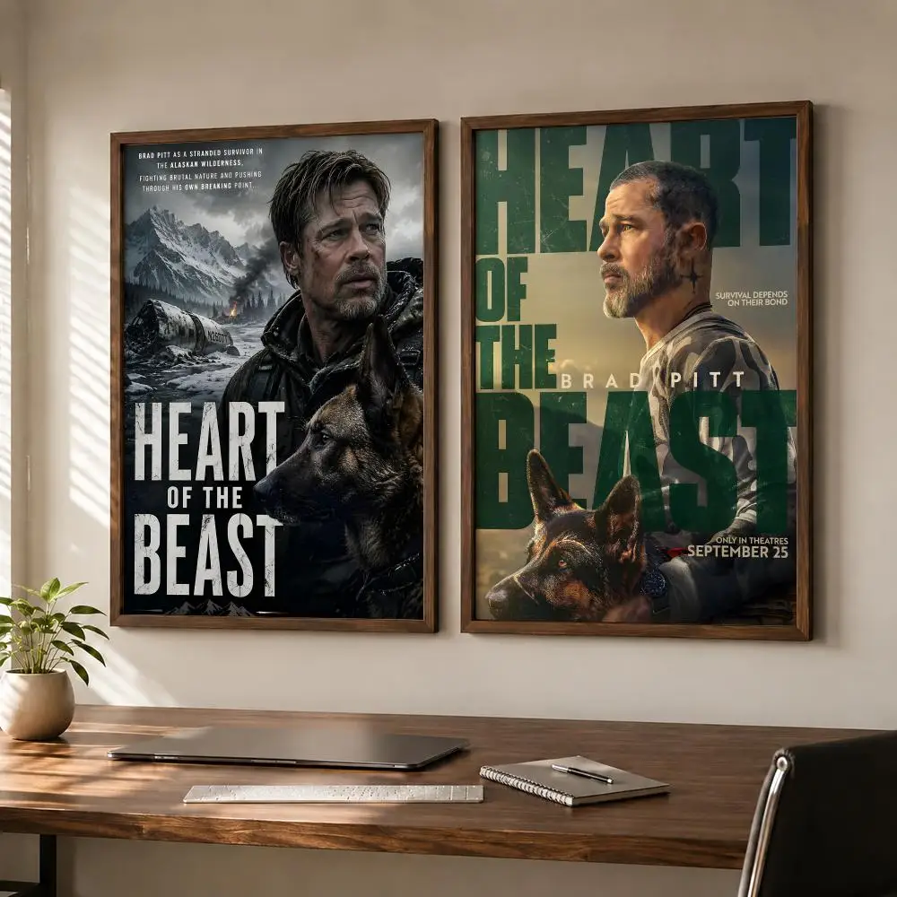 Intense Action Thriller Movie Heart of the Beast Poster Self‑Adhesive Waterproof Sticker House  Coffee Bar Wall Art Home Decor