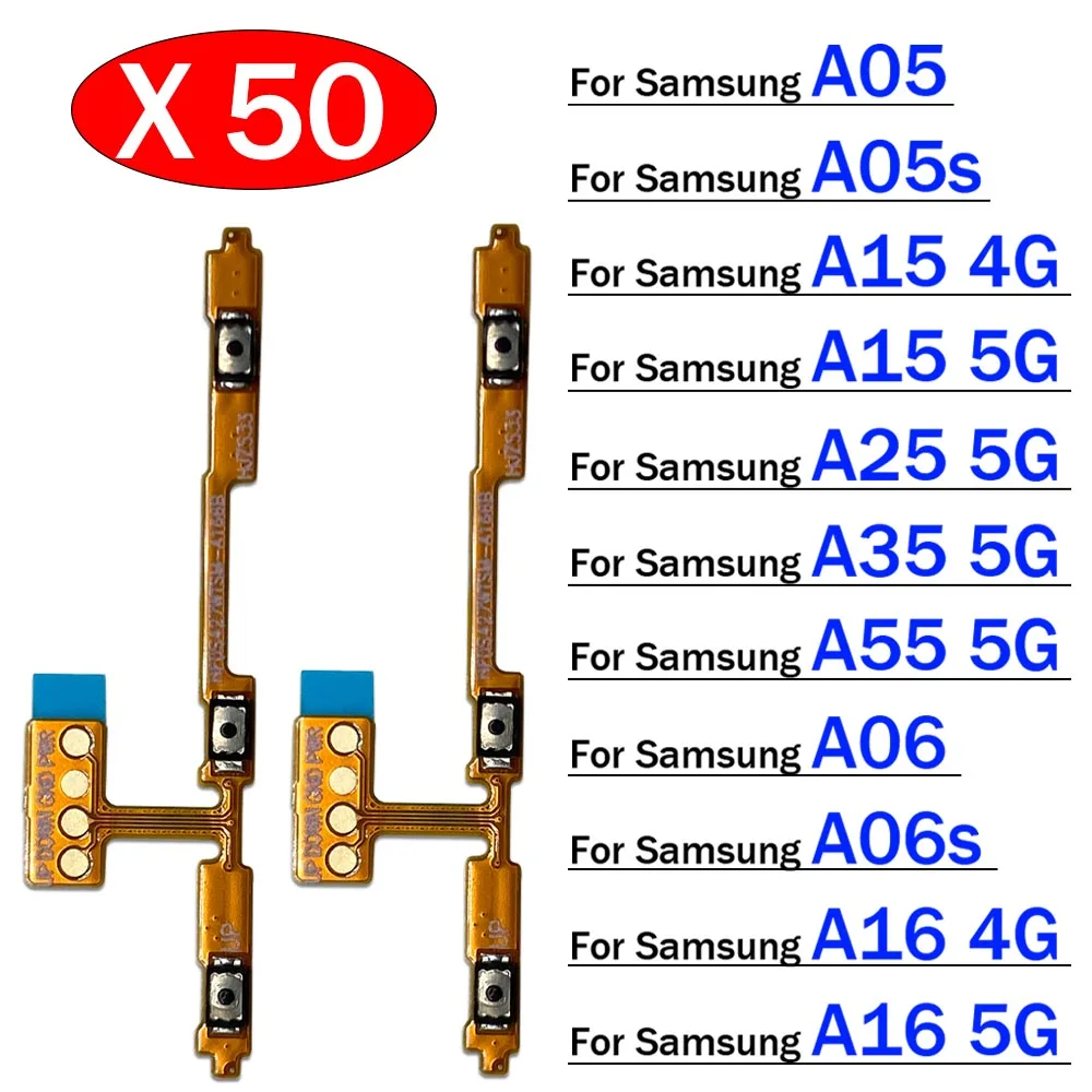 

50Pcs, Power on off Volume Key Button Flex Cable For Samsung A05 A05s A06 A06s A15 A16 A25 A35 A55 4G 5G