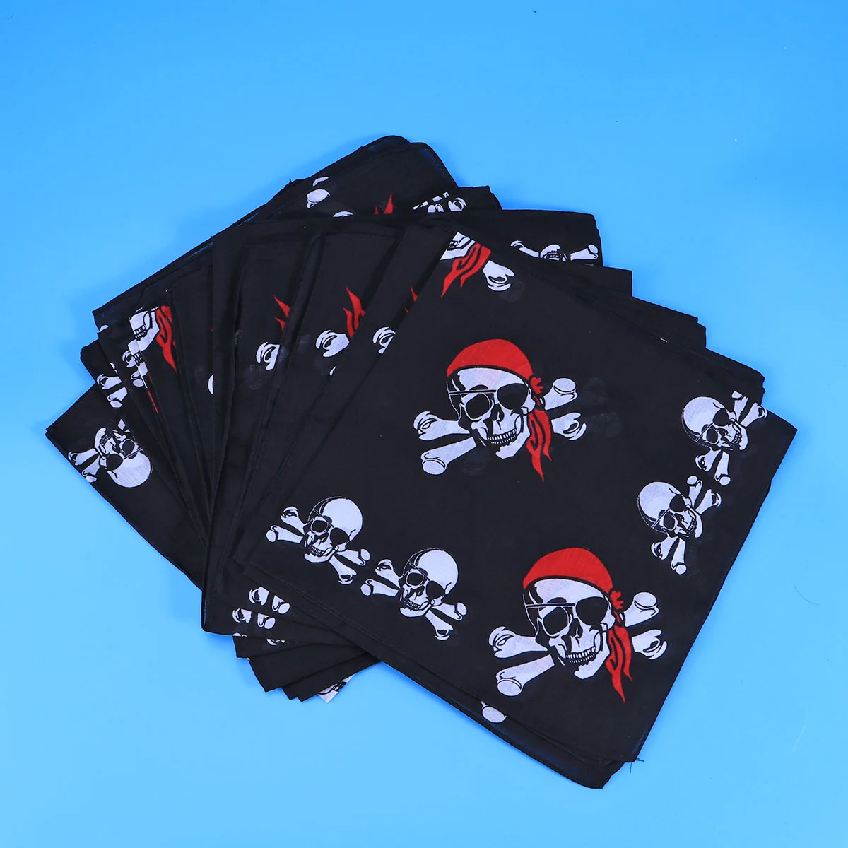 

12 Pcs Pirate Handkerchief Clothing Head Scarf Headband Skull Bandana