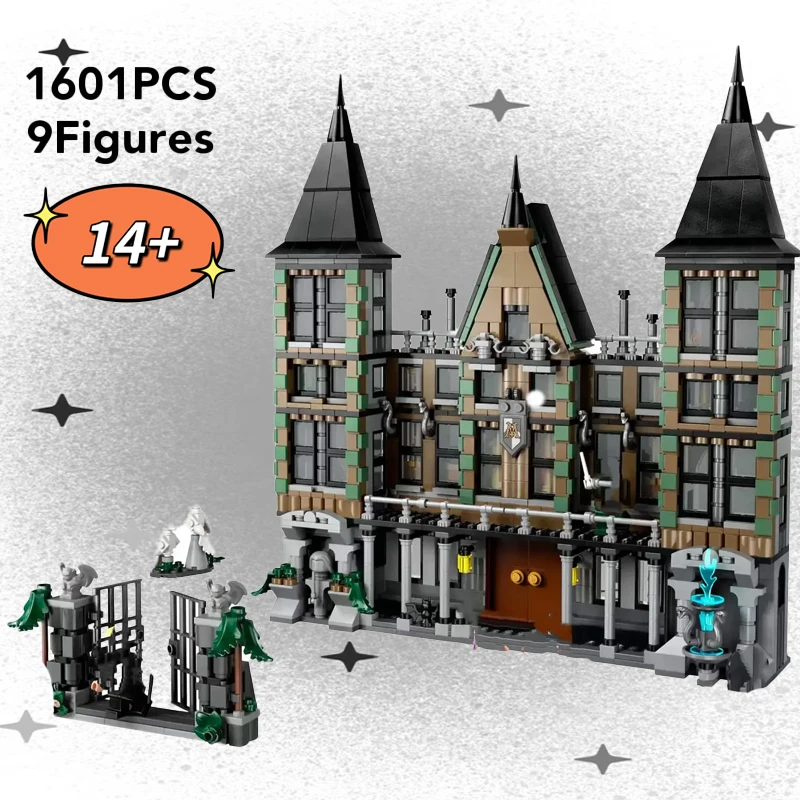 

MINISO MOC 76453 Malfoy Manor Modular Building Birthday Gift Creative Building Blocks 1601Pcs Toy For Children Adult DIY Gifts