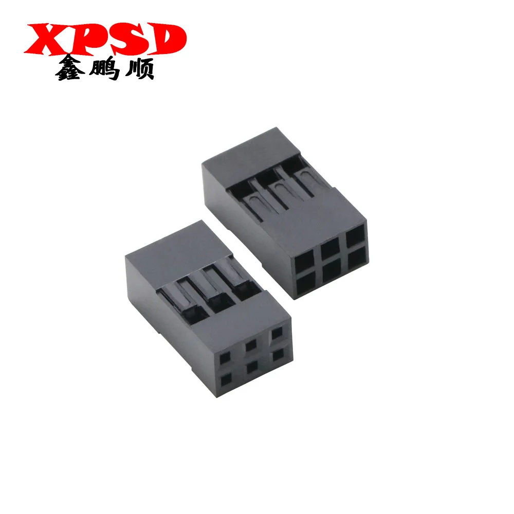 TJC8 Dupont Plastic Shell Plug 2.54mm Double Row Dupont Connector 2*2/3/4/5/6/7/8/9/10/20P Housing Female Pin Connector Terminal