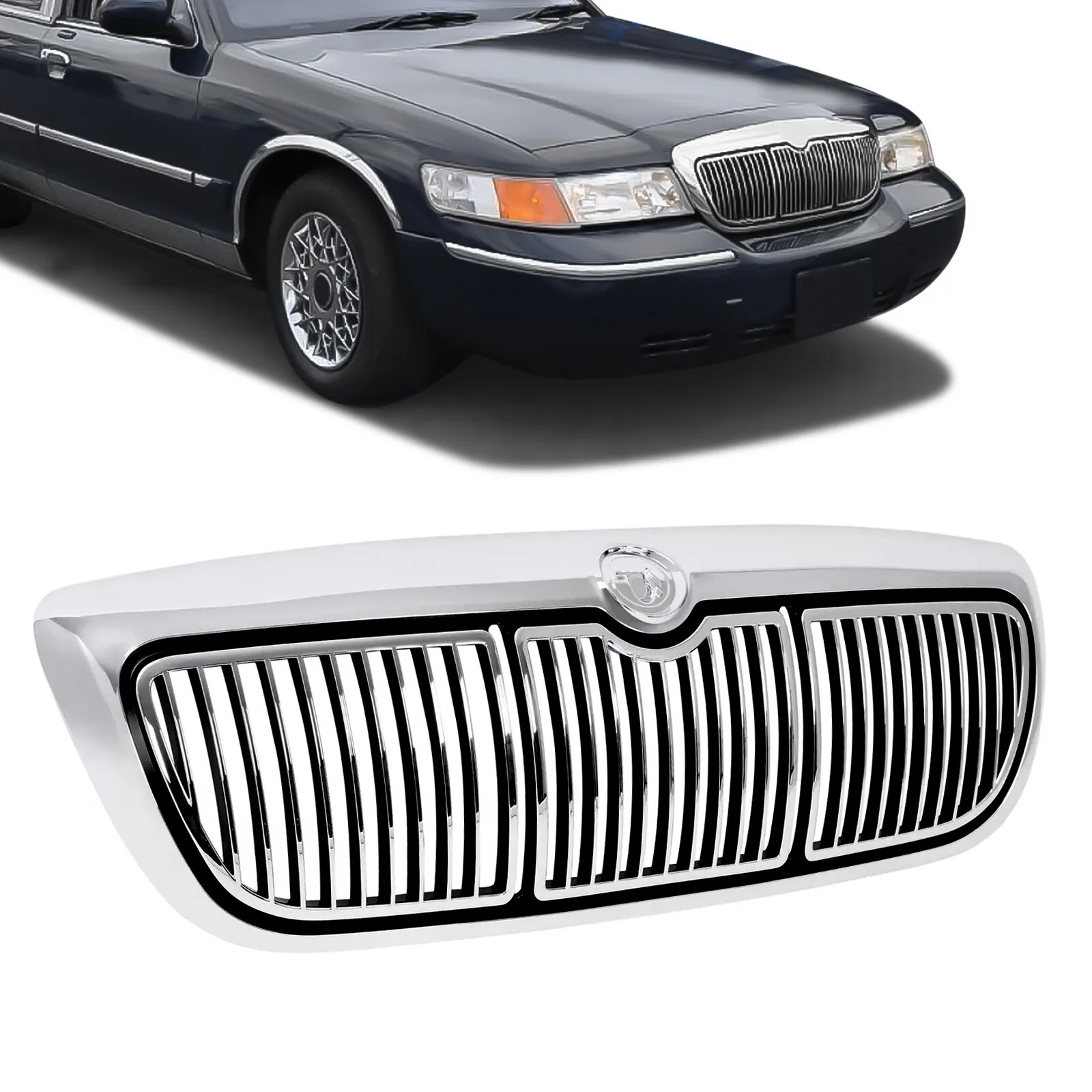 

Grille W/ Chrome Shell Fits Mercury Grand Marquis LS GS 1998-2002 FO1200353