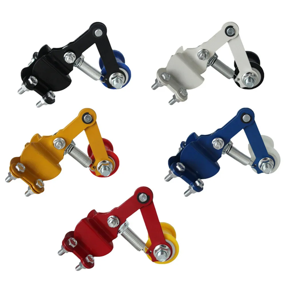 

Universal Motorcycle Chain Adjuster with Guide Wheels Pulley Chain Tensioner Adjuster Roller Tools for 50cc-500cc ATV Motocross