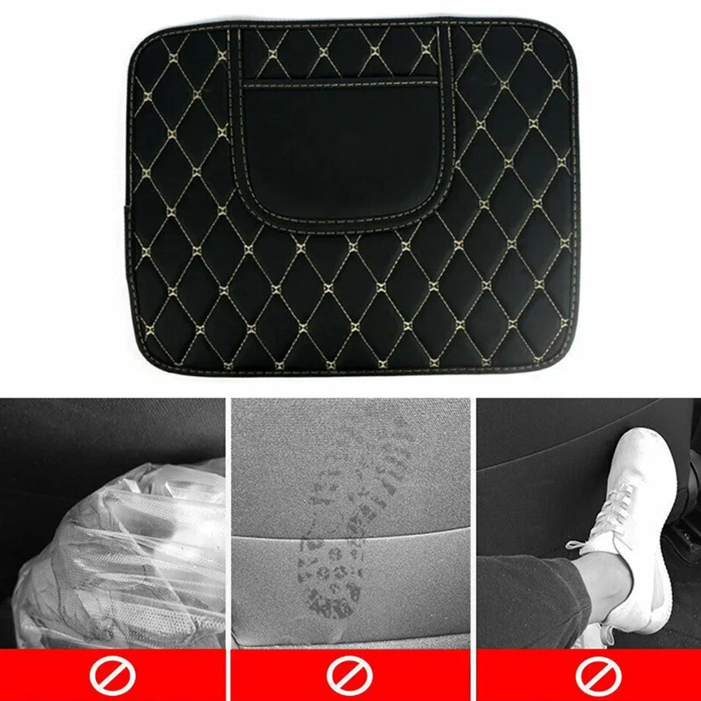 Auto Back Seats Anti Kick Pad Mat Half-size Black PU Leather Cover Anti-kick Waterproof Anti-Child-Kick Car Interior Accessories