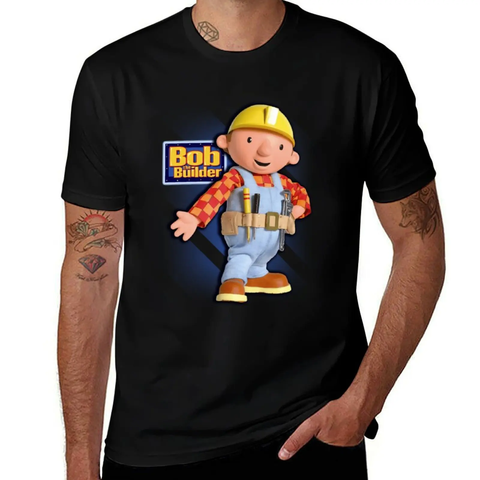 Bob The Builder with shadow T-Shirt t shirt man luxury t shirts with prints t shirts for man graphic funny T-Shirt