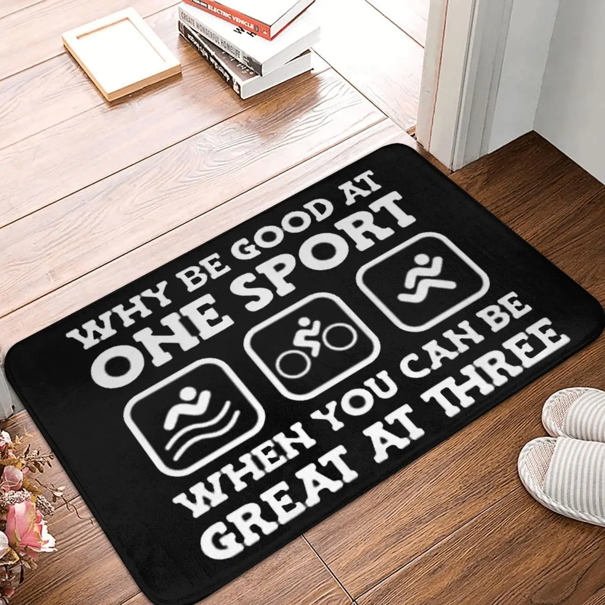 Triathlon Swimming Cycling Running Doormat Kitchen Entrance Home Floor Mat Anti-slip Carpet Rug for Bathroom Footpad Mats