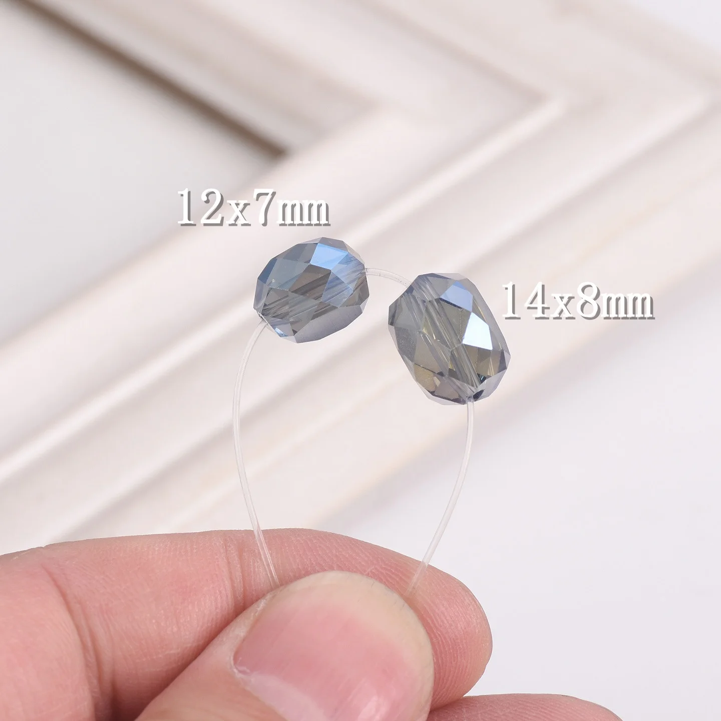Cuentas redondas planas para fabricación de joyas, abalorios sueltos de cristal facetado de 12mm y 14mm para manualidades, 10 piezas