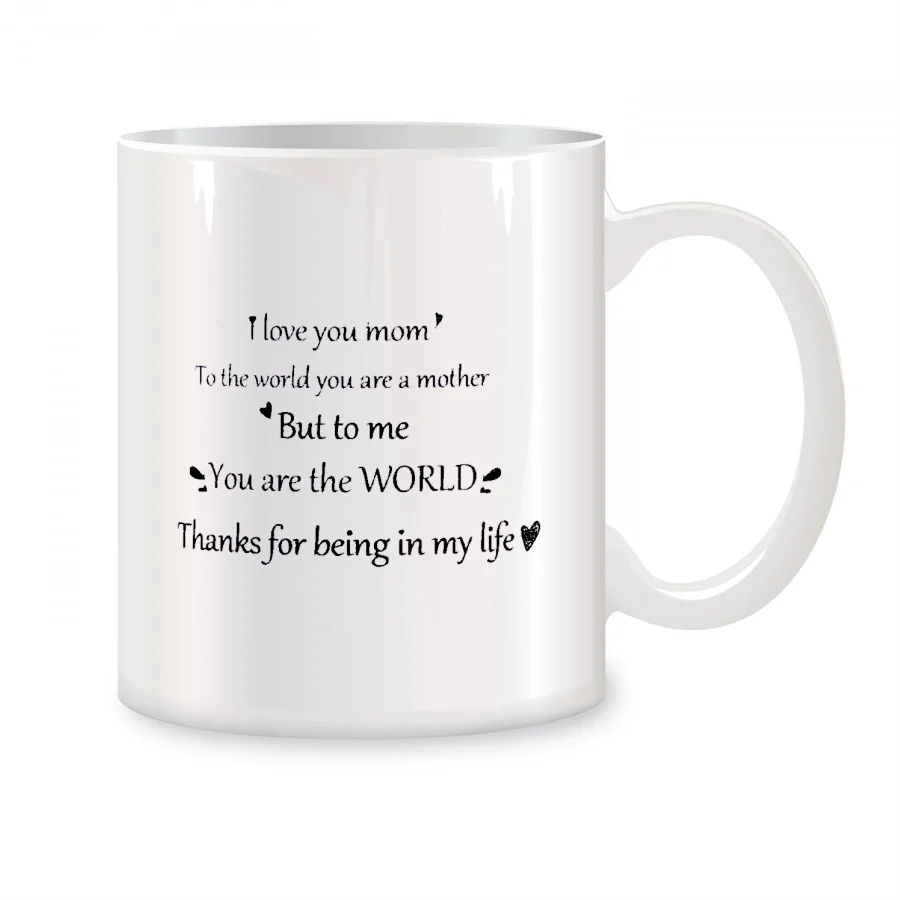 

To The World You Are A Mother Mugs For Mom from Daughter Son Birthday Gifts Novelty Coffee Ceramic Tea Cups White 11 oz