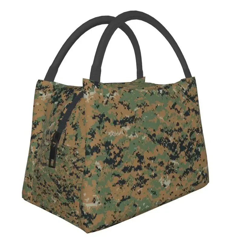 Marpat Army Camo Insulated Lunch Bags for Women Woodland Camouflage Resuable Cooler Thermal Food  Box Work Travel