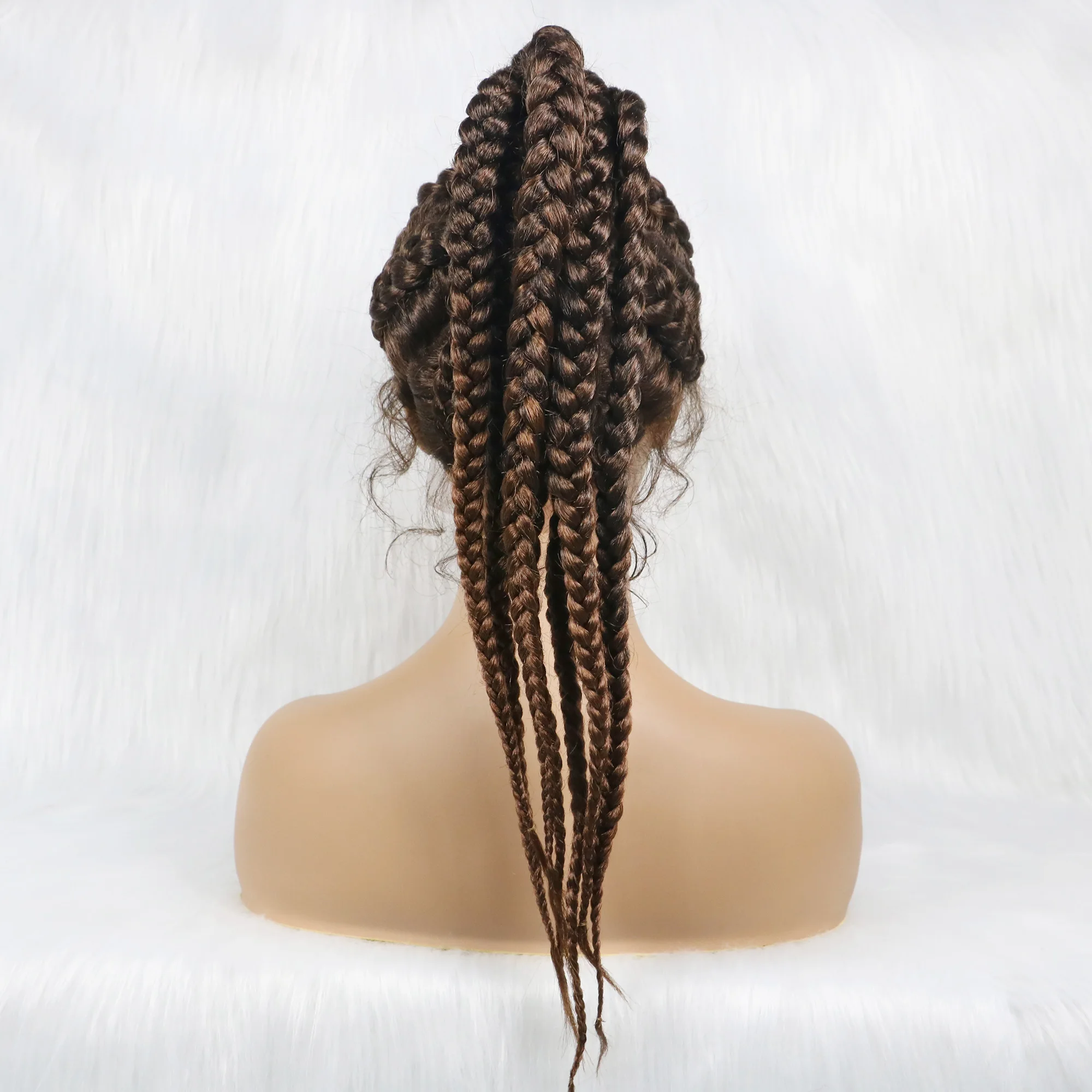 Braided Wigs Synthetic Lace Front Wigs 24 inches Braids African Braiding Hair With Baby Hair Ponytail Braided Wigs hair 1B/30