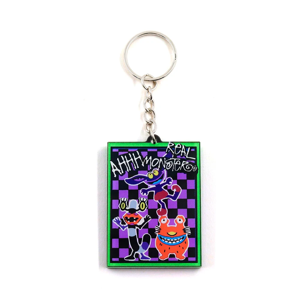 Aaahh!!! Real Monsters-llavero de doble cara Ickis Oblina Krumm llavero 90s TV animación periférico colgante Retro regalos clásicos