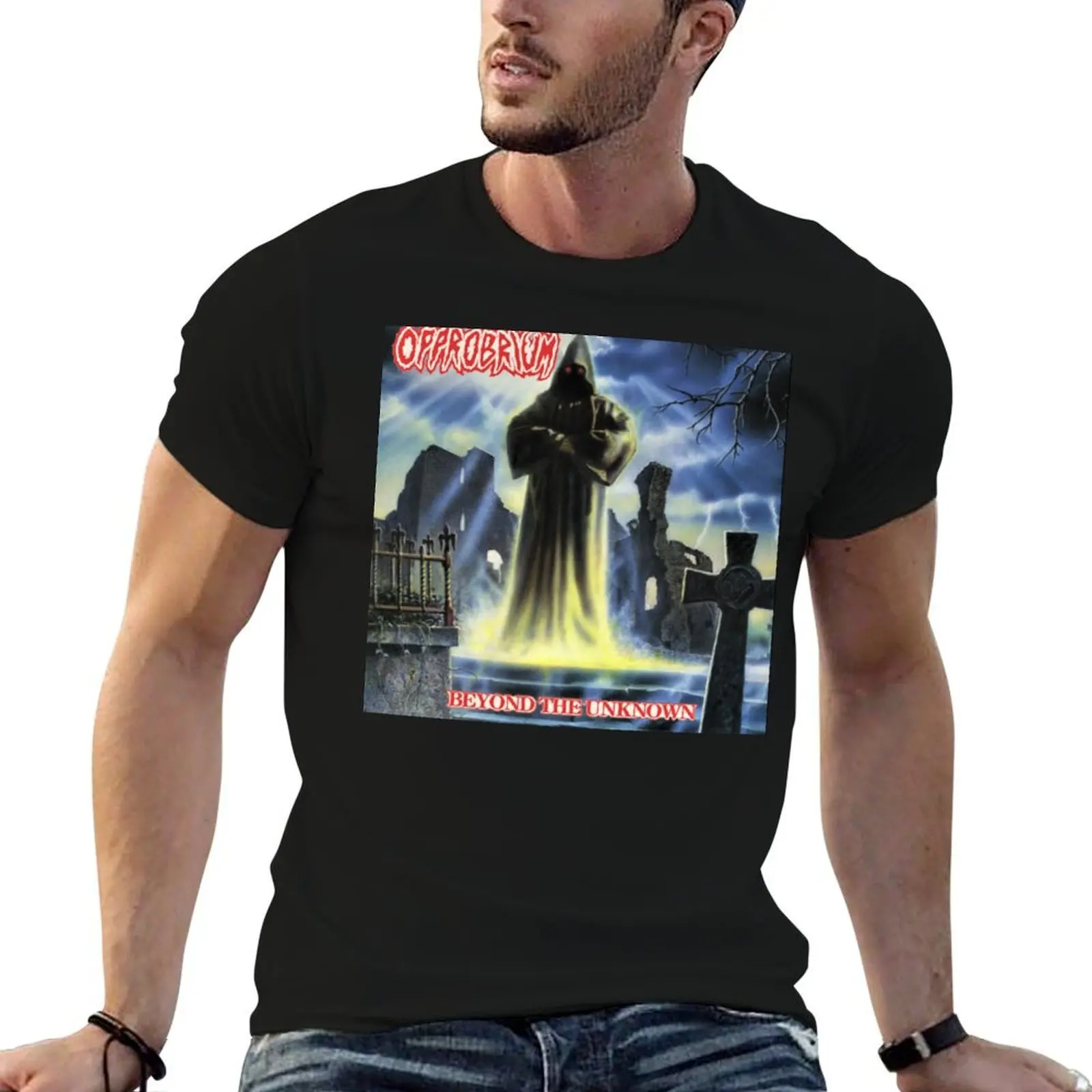 Opprobrium - Beyond The Unknown Album Cover (Reissue) T-Shirt man t shirt luxury cotton t shirts high quality T-Shirt