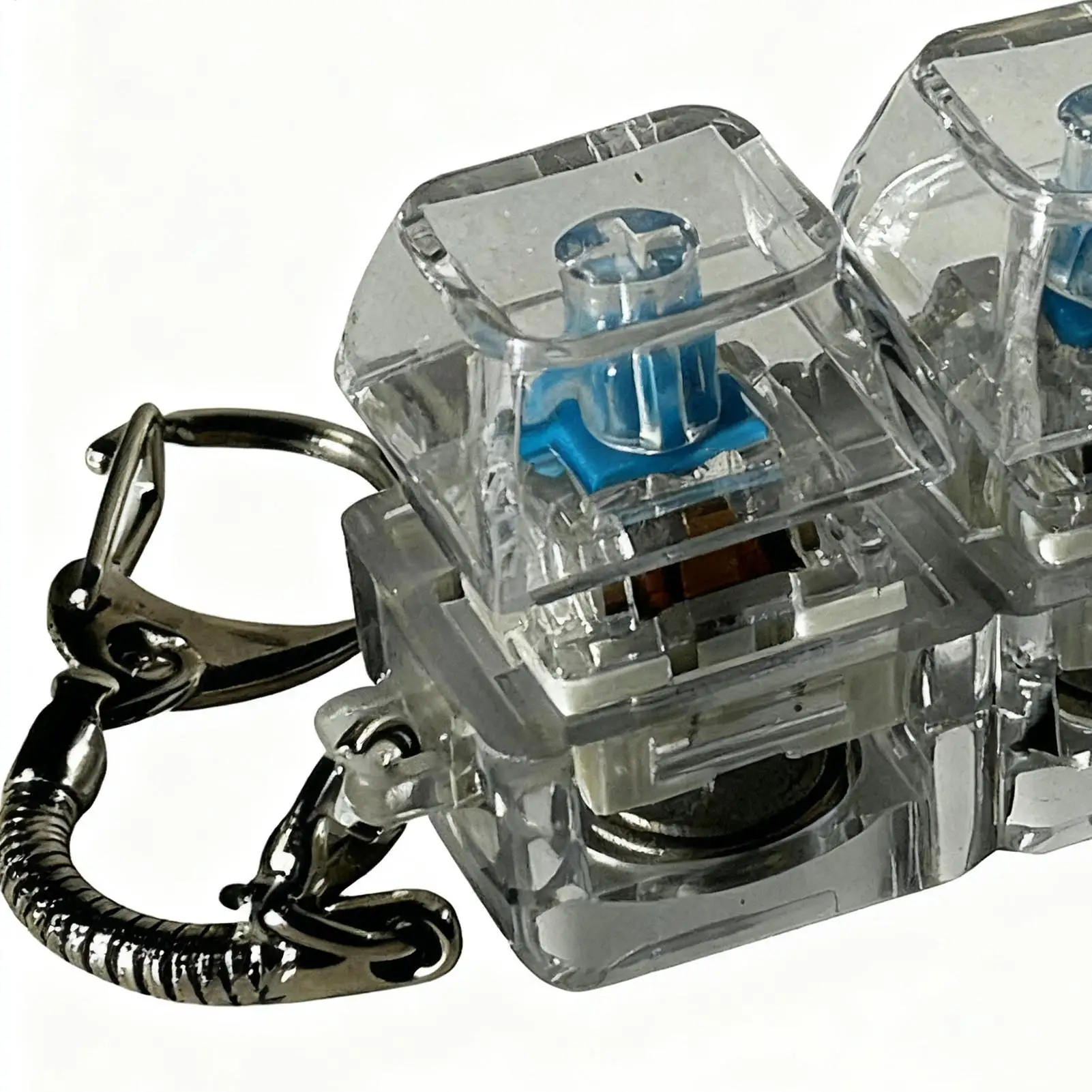 Adults Stress Relief Mechanical Keyboard Tester Gift Colorful LED Lights Charm Fidget Keychain with 4 key Buttons