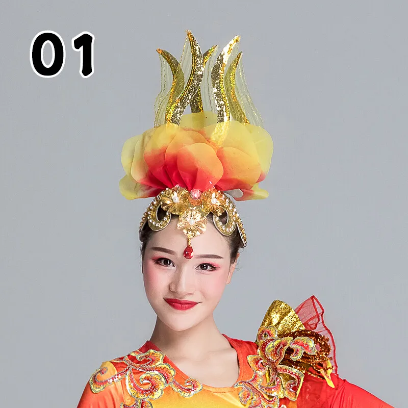 

Classic Folk Dance Headdress Women Opening Style Stage Ethnic Performance Hairwear Hair Accessories Hair Ties for Girls