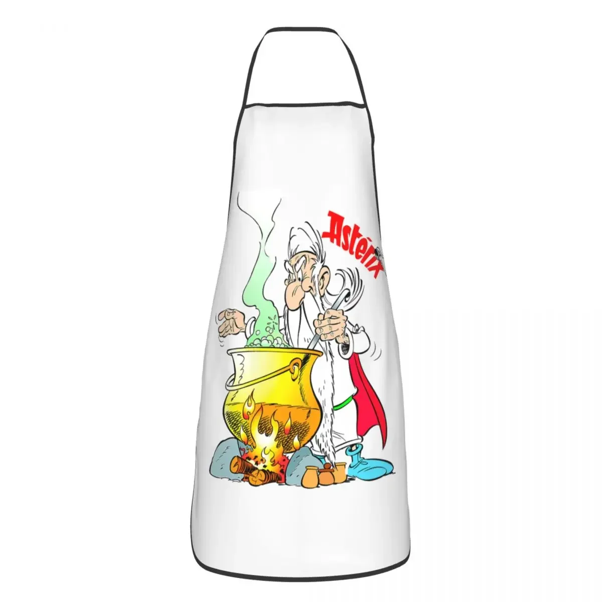 Cartoon Asterix Panoramix Bib Apron Adult Women Men Chef Tablier Cuisine for Kitchen Cooking Getafix Cooking Magic Potion Baking