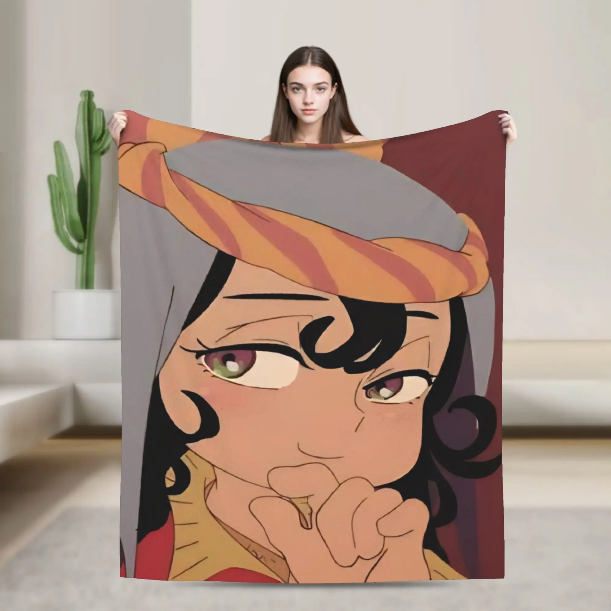 Tenmaku no Jaadugar Anime Blankets Fatima Fleece Novelty Breathable Throw Blankets for Chair Covering Sofa Spring Autumn