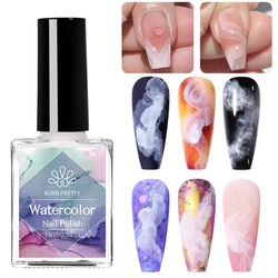 BORN PRETTY  White Blossoming Gel 15ml Watercolor Nail Polish Ink Natural Air Dry Clear Effect Gradient Ink for Diy Marble Nails
