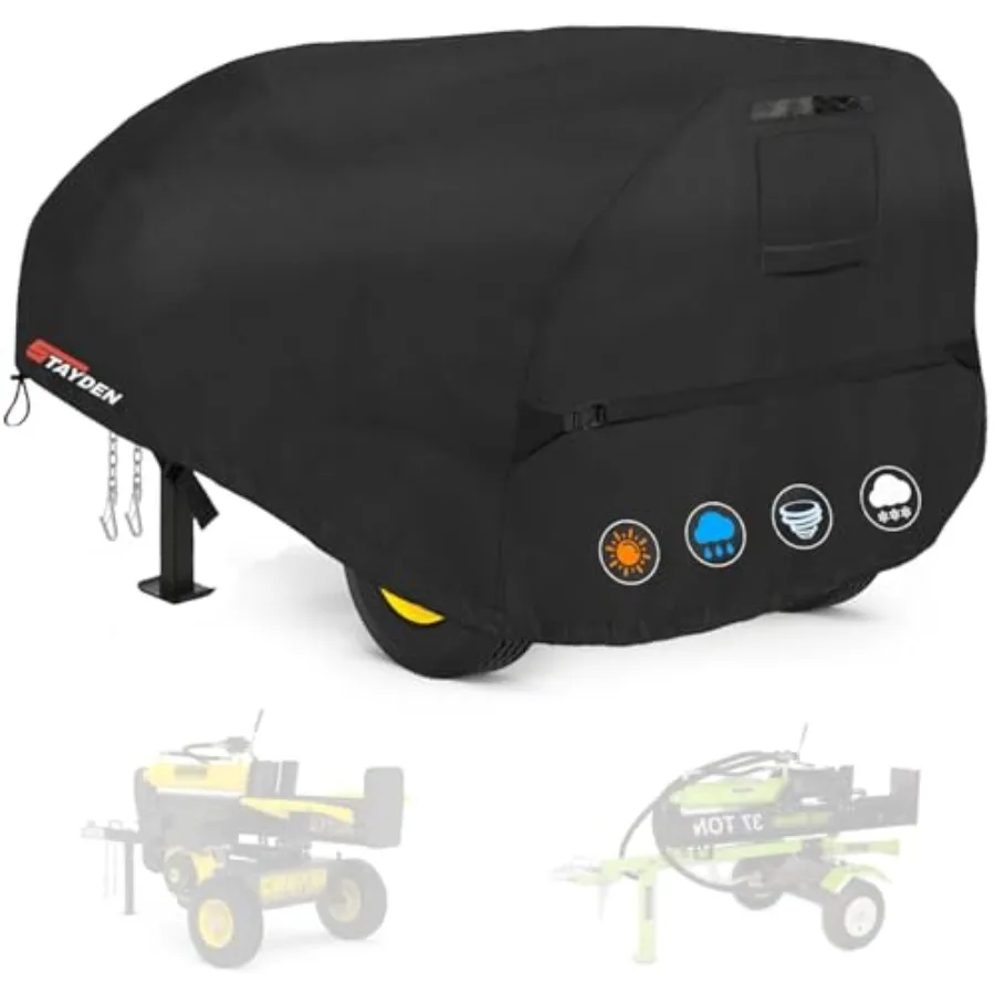 

Log Splitter Cover Waterproof 200D Tear Resistance Wood Splitter Cover All Wather Proof 5-45 Ton Log Splitter Accessor