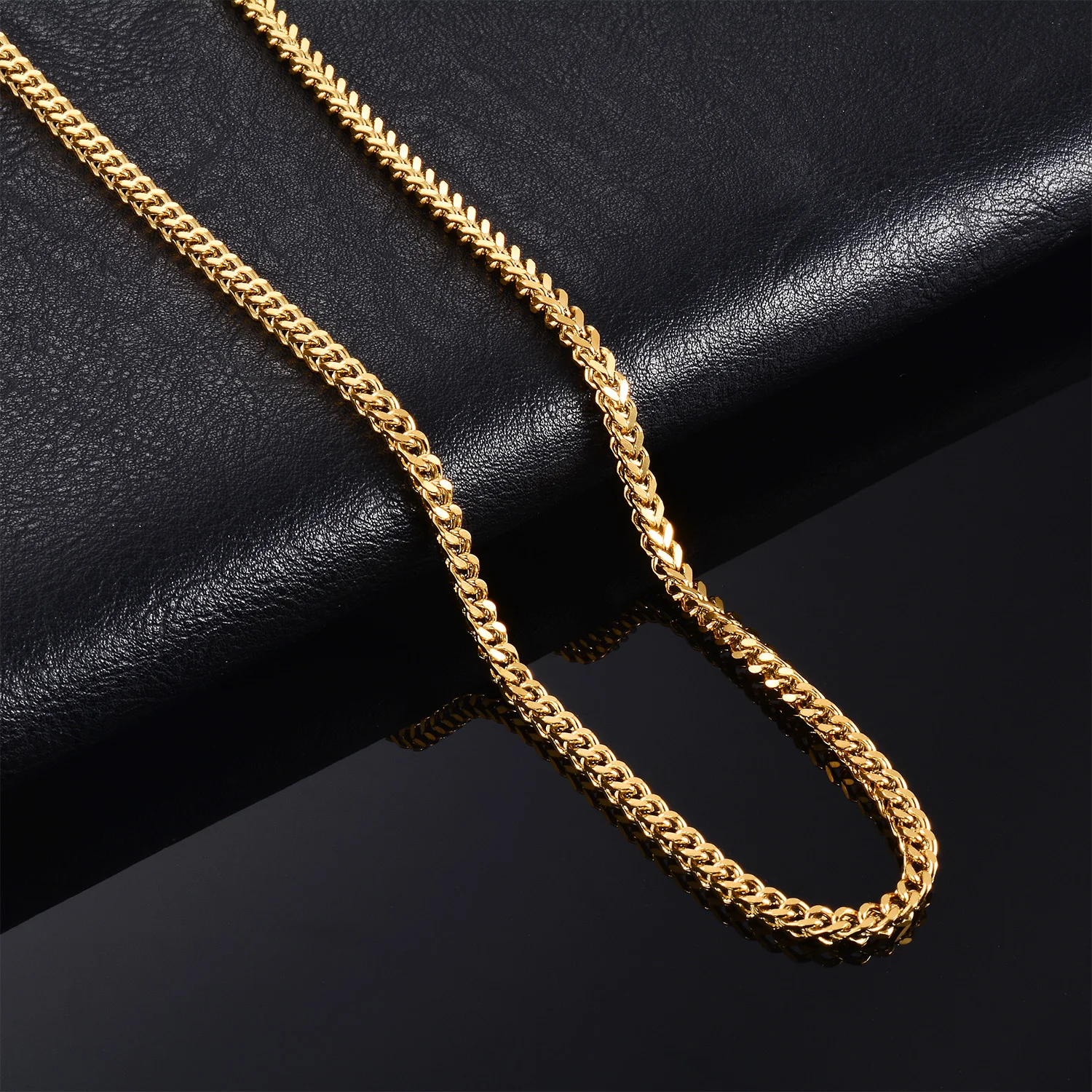 Hip-Hop Edelstahlkette Coole Miami Cuban Link Basic Punk Halsketten Accessoires für Männer und Frauen – Detail 6