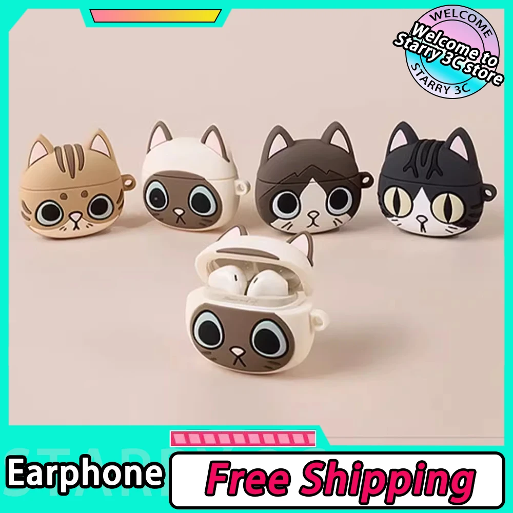 Zero Cat Bluetooth Earphone Wireless Earphones In-Ear Earbuds Kawaii Long Battery Life Headphones For Girls Kids Gifts Customize