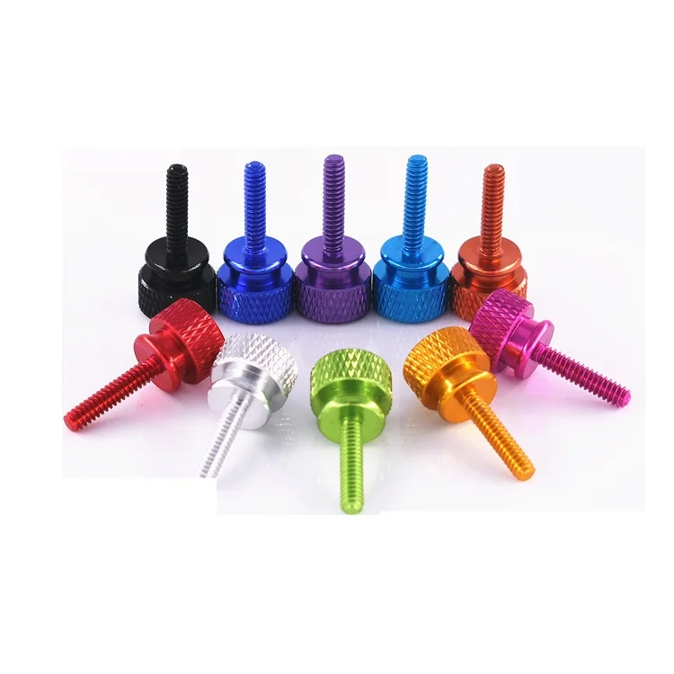 Weiyi 10 Stück 6 # -32 1/4-20 UNC Bunte Aluminiumlegierungs-Daumenschrauben PC-Seitenplattenschraube Gerändelte Handschrauben Eloxiert in 10 Farben – Detail 13