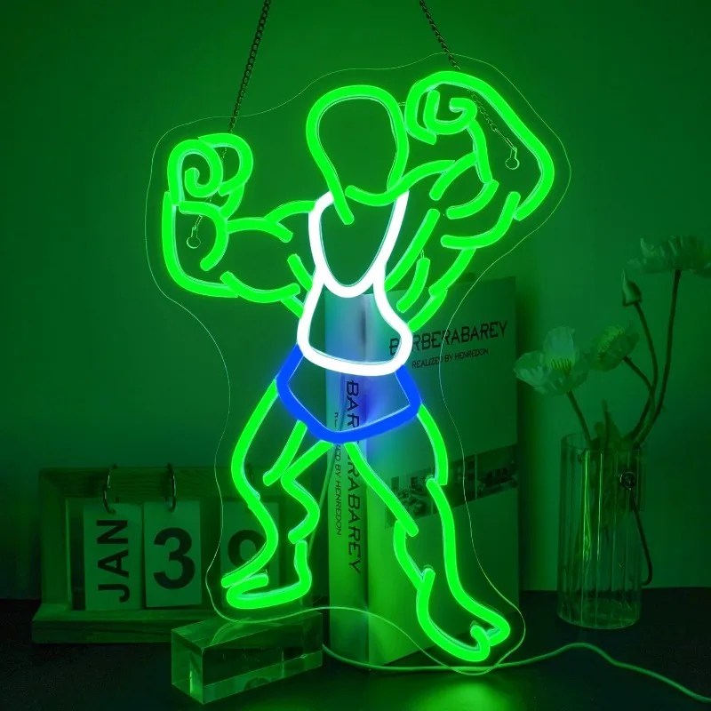 

Alien Fitness Neon Sign For Wall Deocr Creative Dimmbale Led Lights For Gym Bar Party Sports Club USB Powered Room Decoration