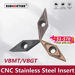 VBMT11 VBMT16 VBGT11 VBGT16 YZ15TF YZ735 Carbide Insert for SVJBR/L External Turning Tool Blade Stainless Steel Cutter CNC Lathe