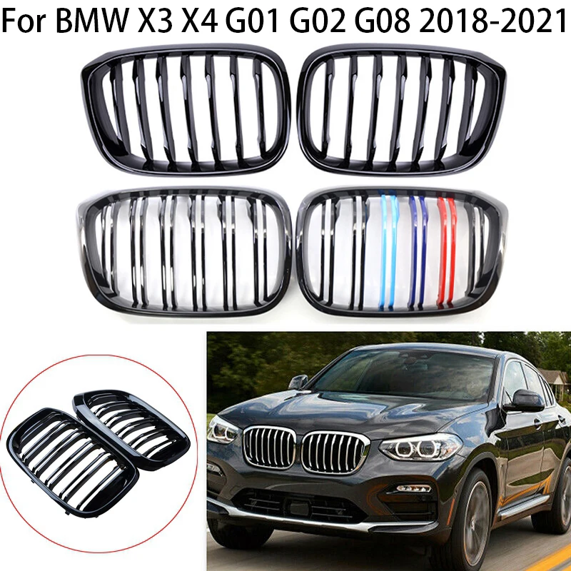 

For BMW X3 G01 G08 X4 G02 2018 2019 2020 2021 Car Front Kidney Grille Hood Front Bumper Radiator Grill Spare Accessories