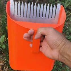 Leek flower Metal Picking Tools, Harvesting Basket, Picker Portable Rake, Gardening Collector, Fruit Flower Collecting Harvester