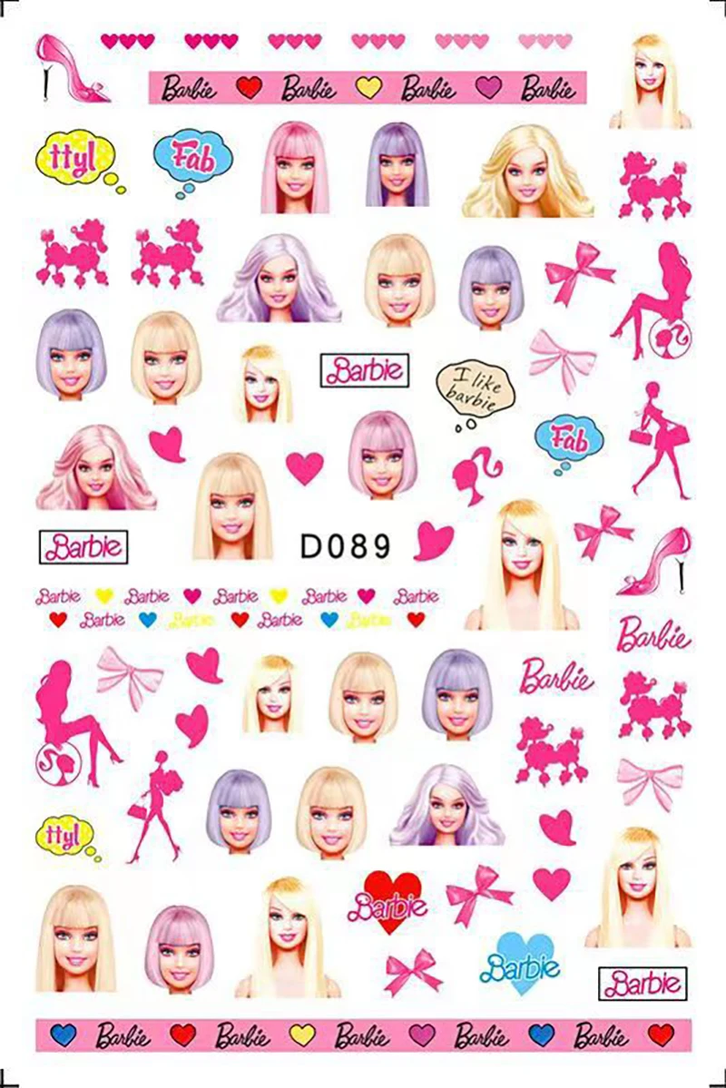 Bonito Barbie Princesa Cartoon Adesivos, Brinquedos clássicos, Série de Personagem Anime, Pacote de Adesivos de Celular, 1Pc