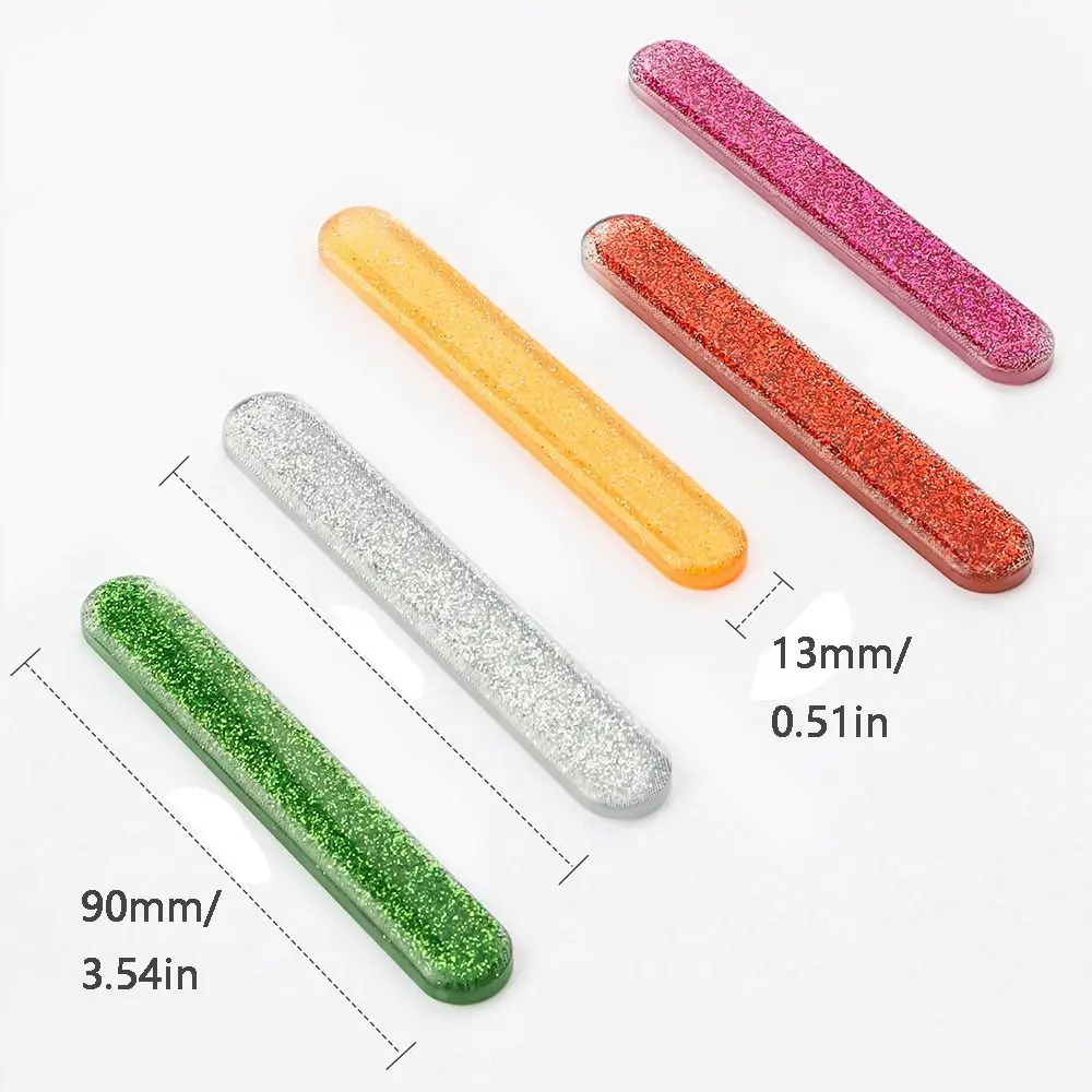 Glass Nail File Glitter Durable Nail Polishing Strip Colorful Smoothing Polishing Stick Manicure Tool