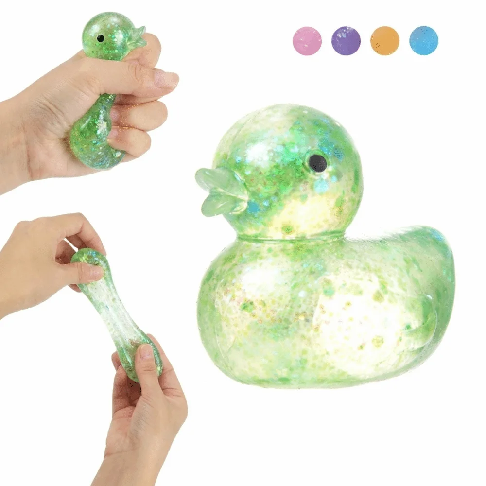 

Мини-игрушки-антистресс в виде уточек: блестящие, с сахарным наполнителем, мягкие, успокаивающие, с милой текстурой, сенсорные игрушки-уточки