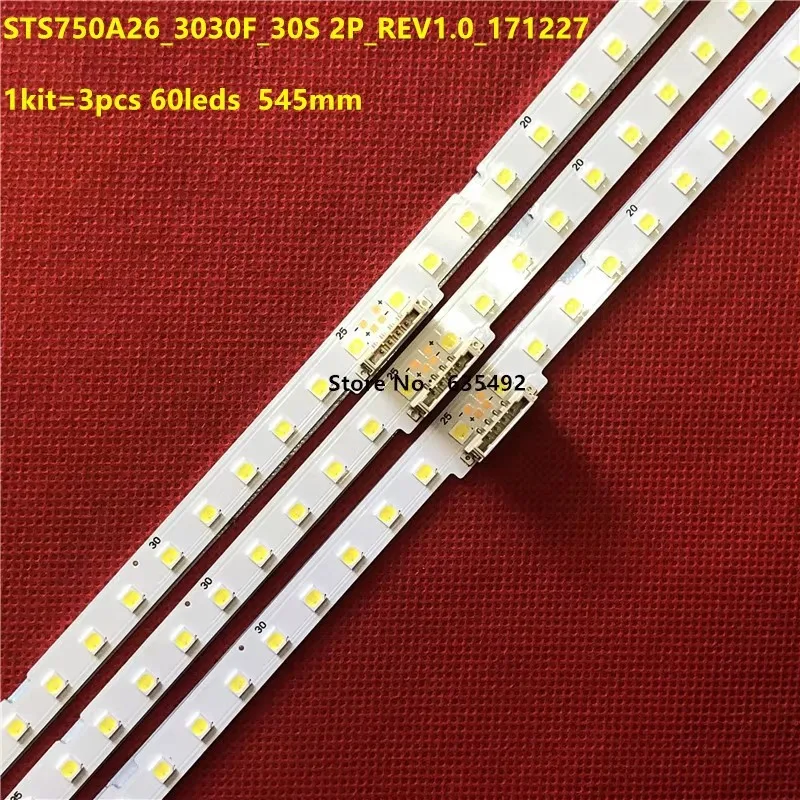 15PCS LED Backligh Strip 60lamps STS750A26_3030F UE75NU7100 UE75NU7102 UE75NU7172 UE75NU7175 UE75NU7179 UE75NU7200 QA75Q60RAJXXZ