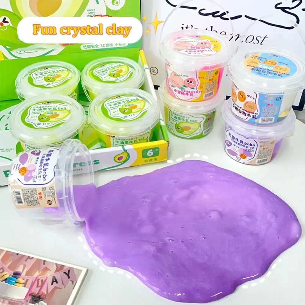 Kit de limo de cereales gruesos de melocotón, mantequilla crujiente no pegajosa, alivio del estrés, barro de cristal súper suave, recuerdos de fiesta para niños