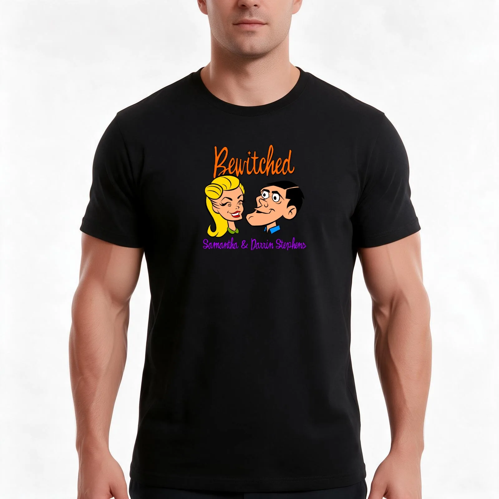 Bewitched: Samantha & Darrin T-Shirt Summer Casual Cotton Tee Oversized Streetwear Tops Vintage Graphic Print 100% Cotton