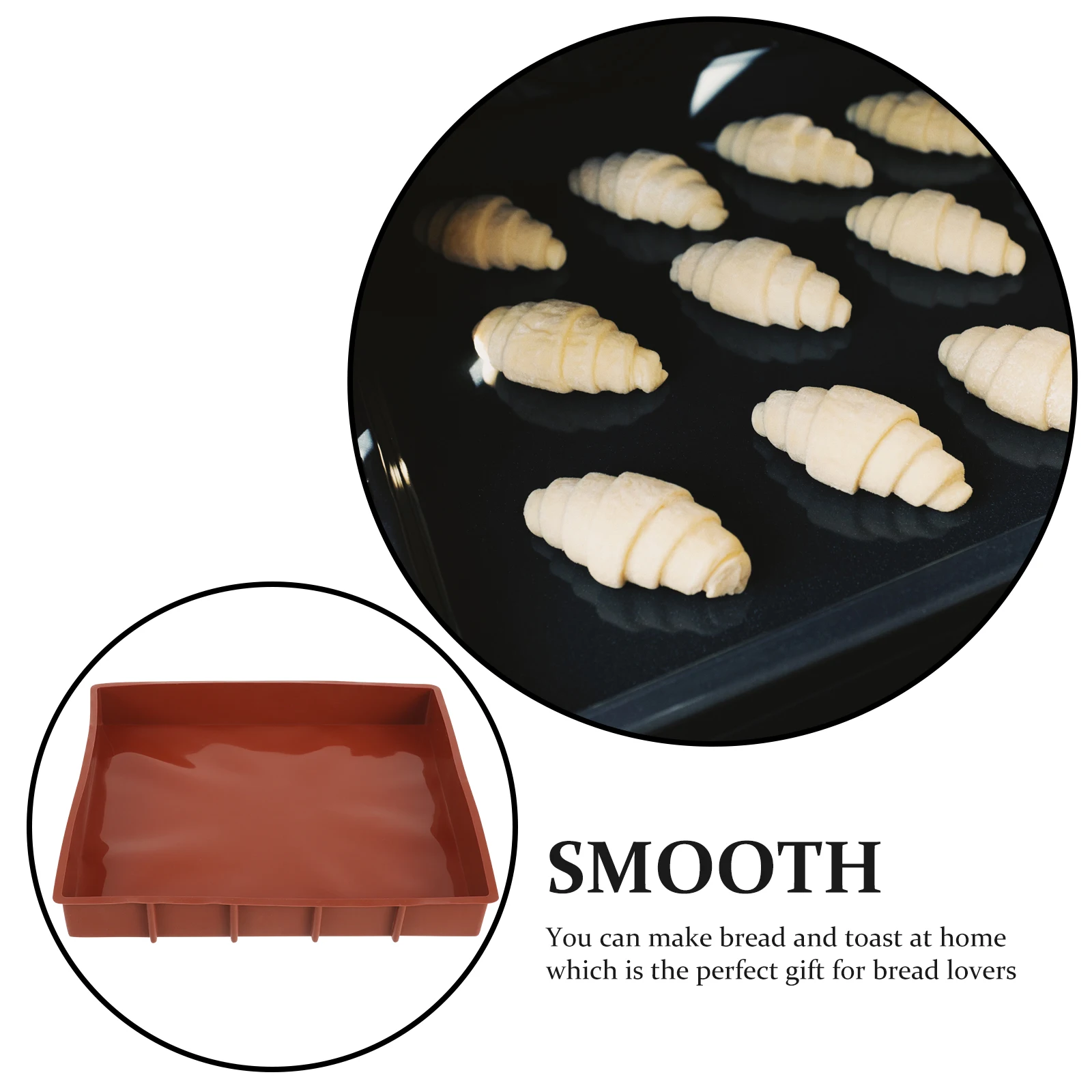 

Nonstick Silicone Rectangular Bread Loaf Pan Baking Tray Smooth Edge Easy Clean Oven Use Rectangular Baking Pan
