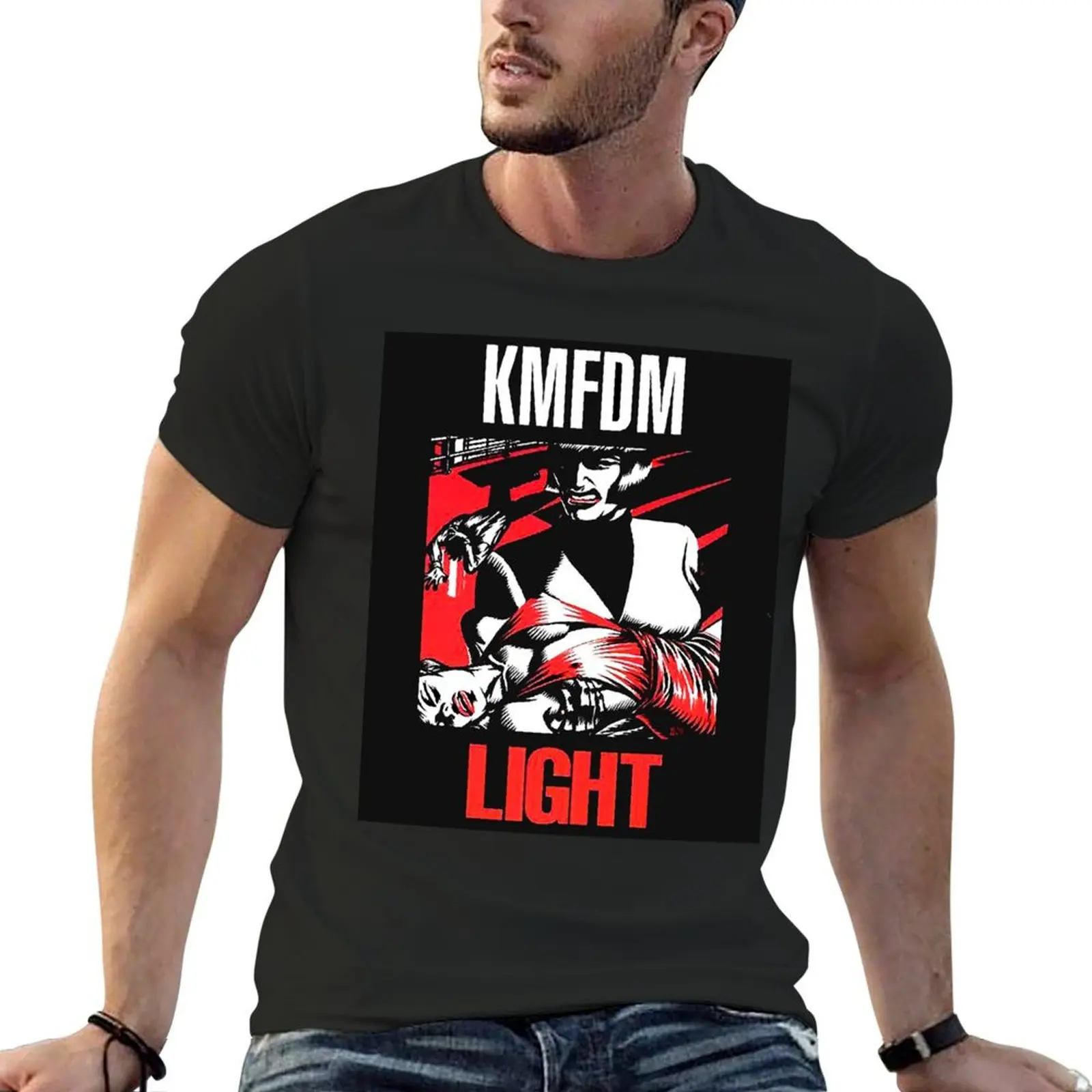 

KMFDM LIGHT Essential T-Shirt rapper graphic tees for a boy mens tall t shirts