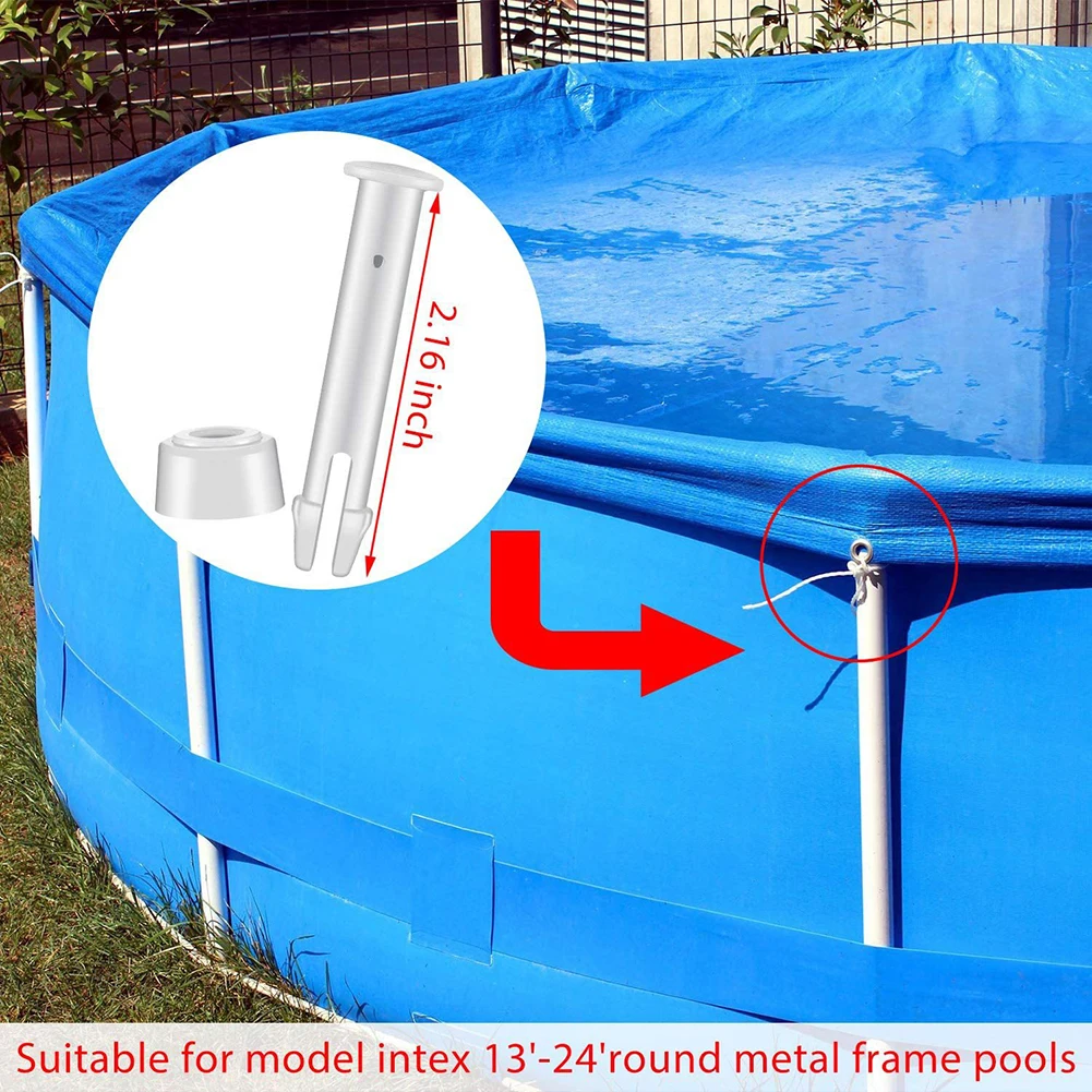 

12 Packs Pool Joint Pins with Rubber Seal for Intex Round Metal Frame Pool Parts for Household Replacement Tools