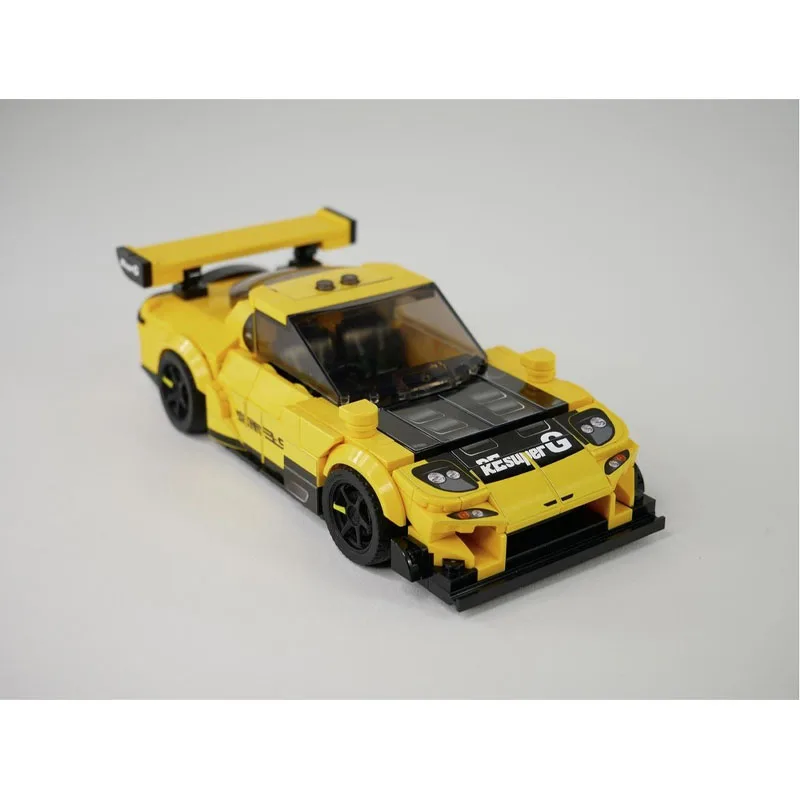 MOC-217651 รถสปอร์ตคลาสสิก RX-7 รุ่นใหม่ ชุดตัวต่อแบบประกอบเอง 307 ชิ้น ของเล่นตัวต่อวันเกิดสำหรับเด็กผู้ชายและเด็กๆ