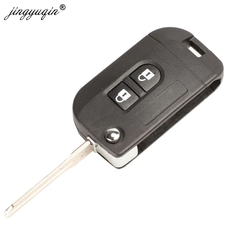 Jingyuqin 2 Buttons Flip Folding Remote Key Shell Car Case Fob Cover For Nissan Qashqai primera Micra Navara Almera Note Sunny