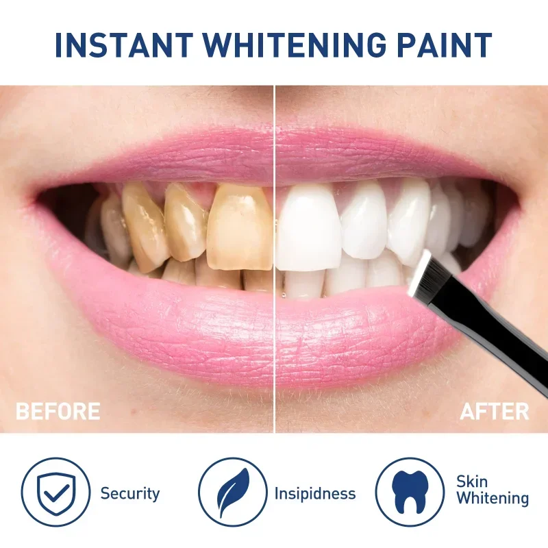 Whitening Tooth Paint para Placa Dentária, Remove Dentes Amarelos, Manchas Brancas, Remoção de Placa, Higiene Oral, Cuidados de Limpeza, Creme Dental