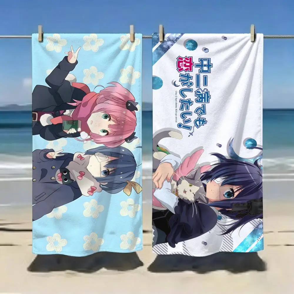 Comedy Anime C-Chunibyo Demo Koi ga Shitai Towel Microfiber soft Beach Towel for Travel Fitness Sauna Bathing Camping