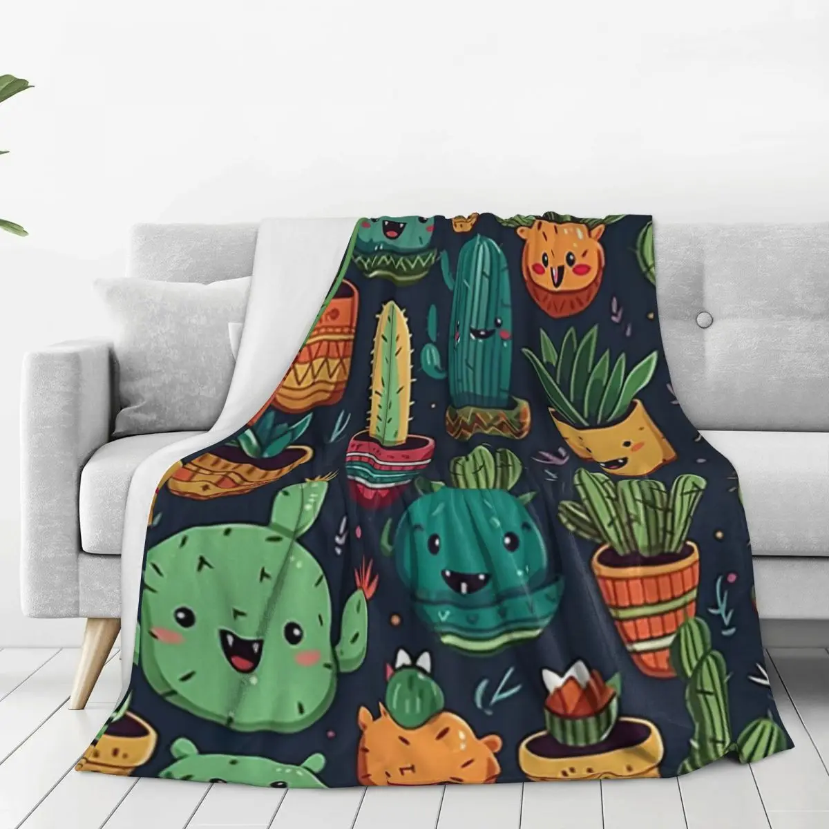 Cacti!Cactus Blankets Flannel Multi-function Sofa Throw Blankets For Couch Bedding Office Throws Bedspread Quilt