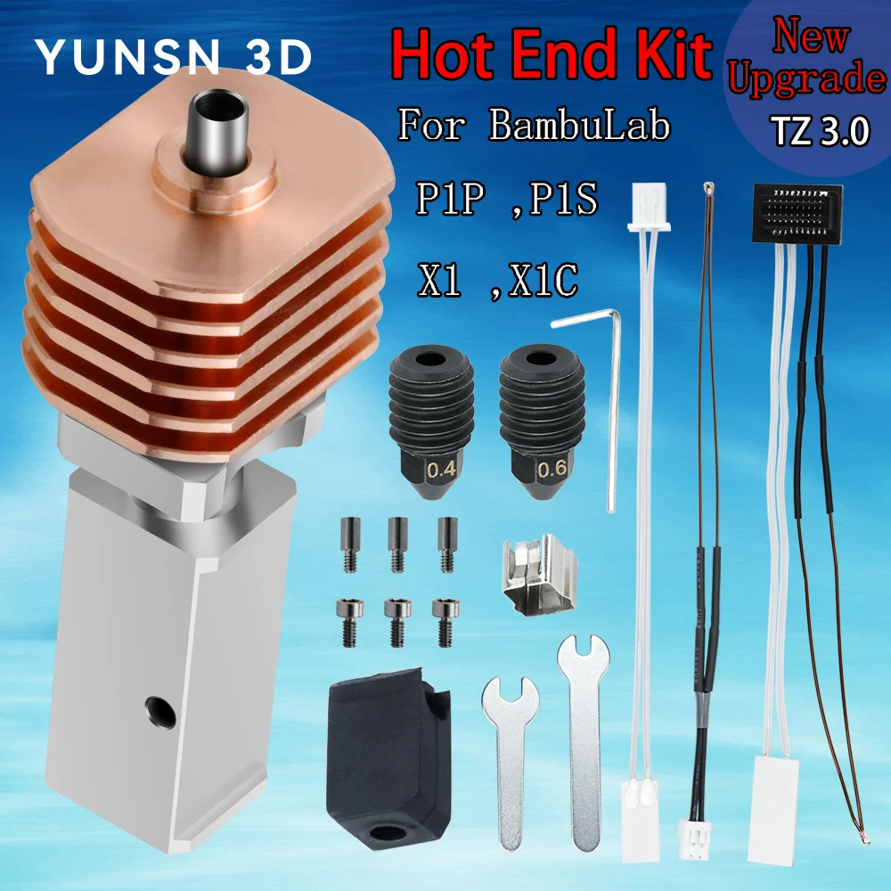 Upgrade TZ3.0 Hotend for BambuLab P1S P1P X1 X1C TZ V3.0 Upgrade Hotend for Bamboo All Metal Hotend High Temperature Print Head