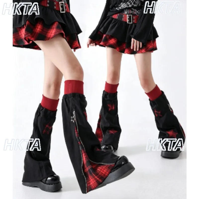 cache-jambes-en-jean-a-carreaux-style-gothique-sombre-tendance-et-cool-sous-culture-y2k-couleurs-contrastees-faux-deux-pieces-accessoires-de-mode-pour-femmes