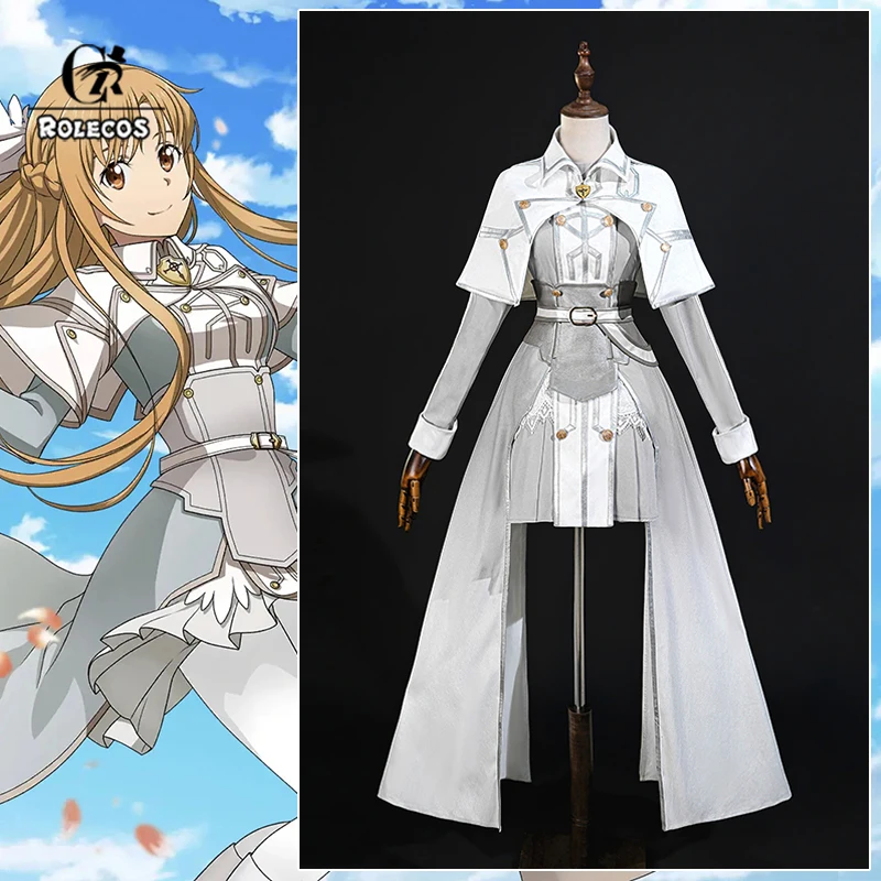 

ROLECOS Anime SAO Star Queen Yuuki Asuna Cosplay Costume Yuuki Asuna White Women Combat Suit Halloween Carnival Cosplay Outfits
